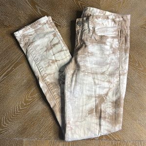 GAP 1969 Tan & Ivory Tie Dye Low Rose Always Skinny Jean 24